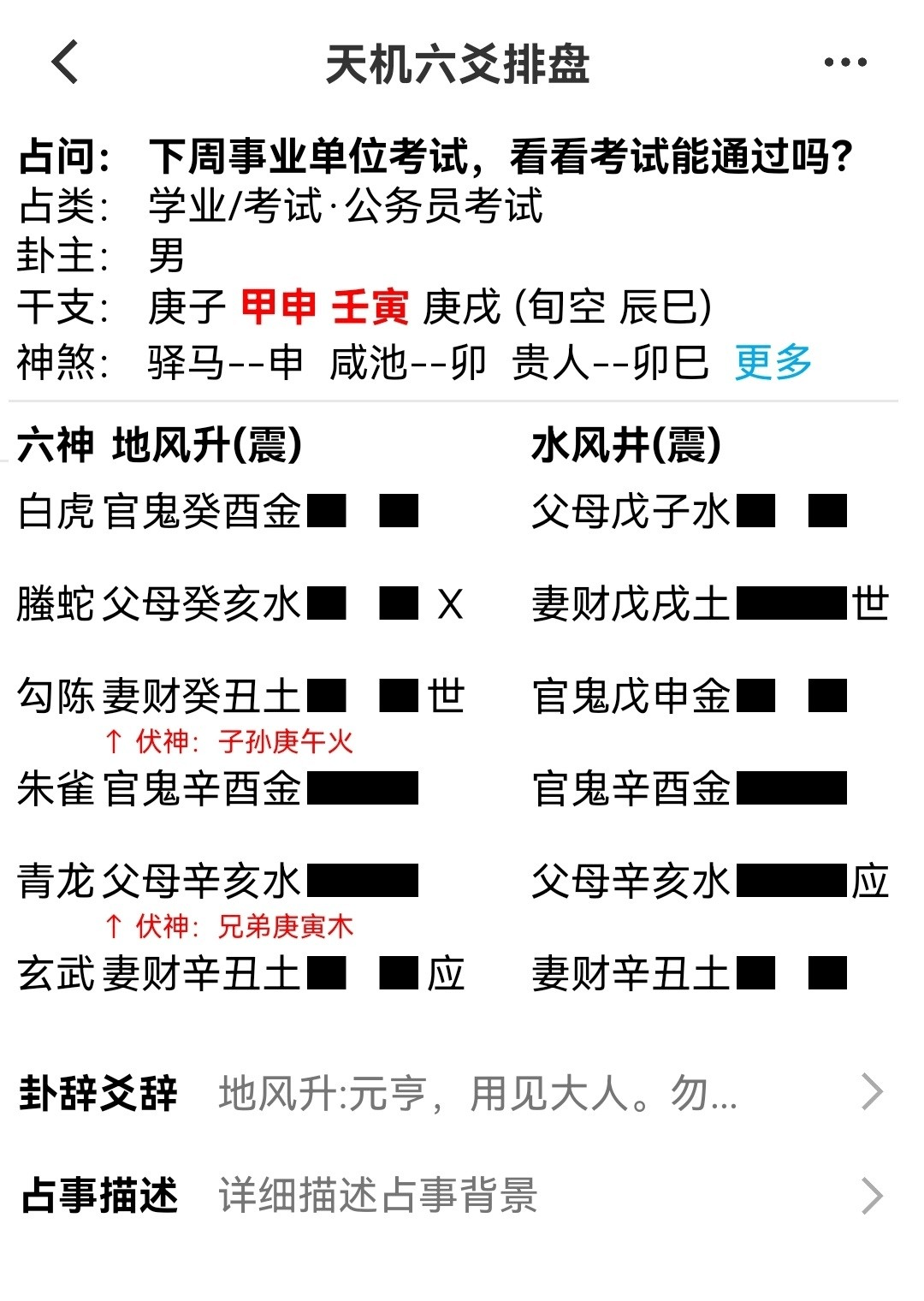 周易老师六爻在线解盘六爻中六亲与六神的功效较为大